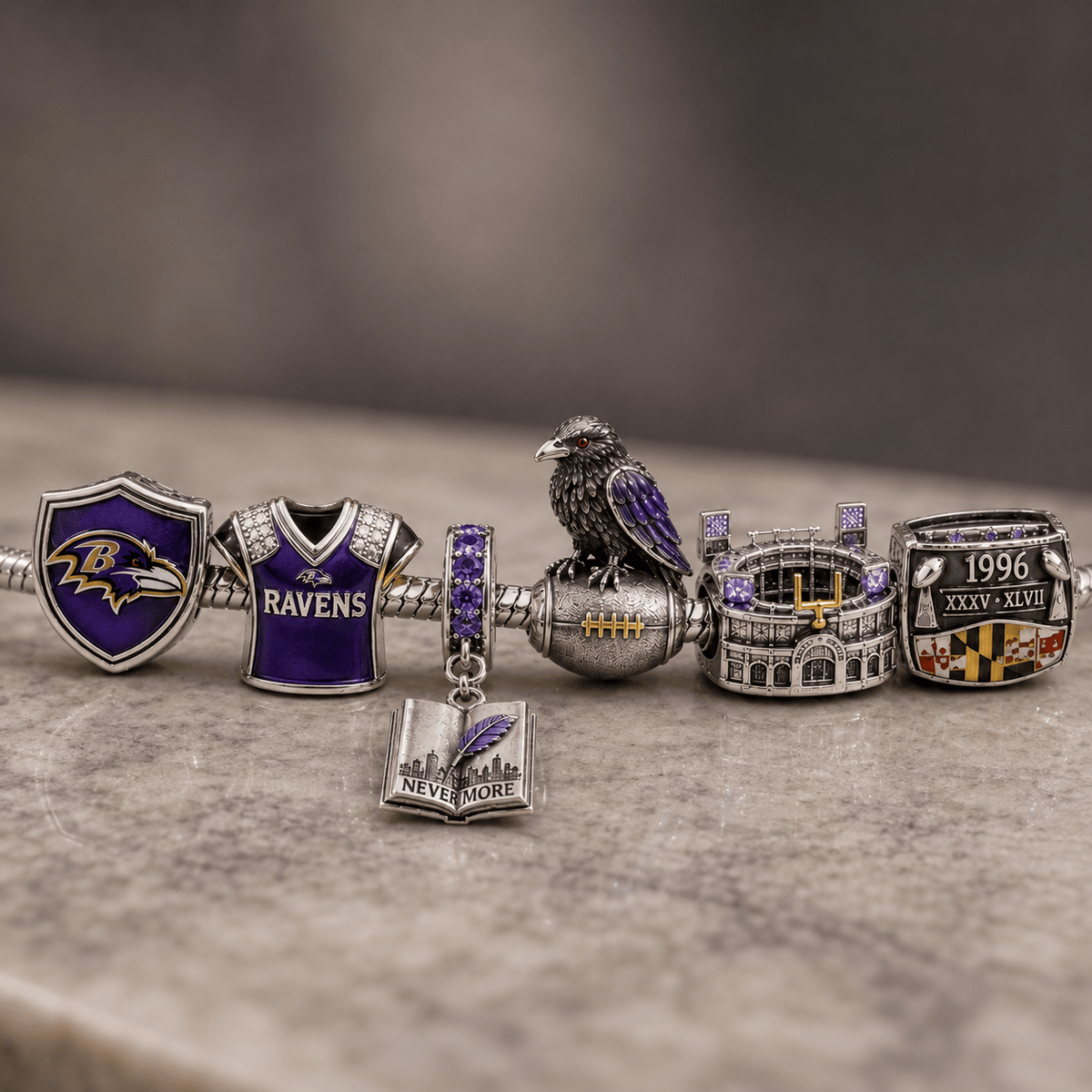 BTR Silver Charm Bracelet Set NTVA