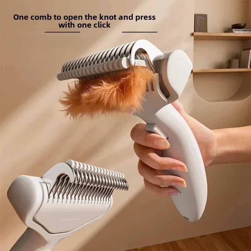 Pet Hair Knot Comb Cat Beauty Hair Removal Comb Pet Products Accessory Stainless Steel Antirust Cleaning Brush Remove Loose Fur