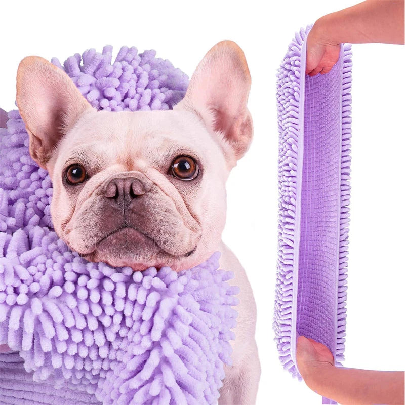 Pet Soft Bath Towel Dog Cat Chenille Dry Towls Soft Grooming Massager Absorbent Quick-drying For Small Medium Large Dogs Cats