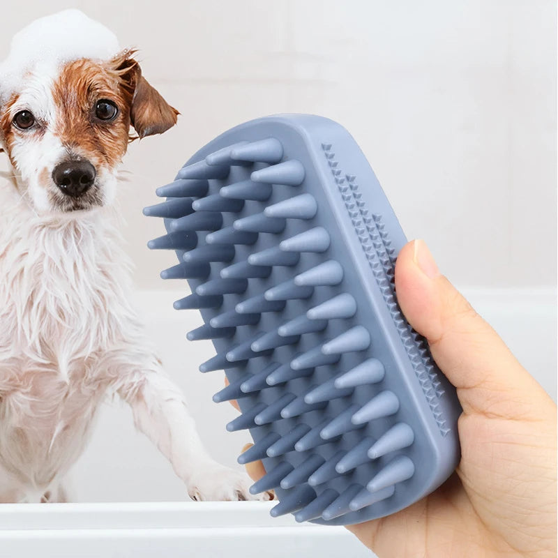 Pet Bath Brush Rubber Comb Hair Removal Brush Pet Dog Cat Cleaning Grooming Supplies Safety Silicone Brush